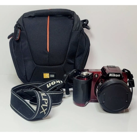 Nikon COOLPIX L810 12.1 MP 15x Optical Zoom Digital Camera Red With Bag -840r2